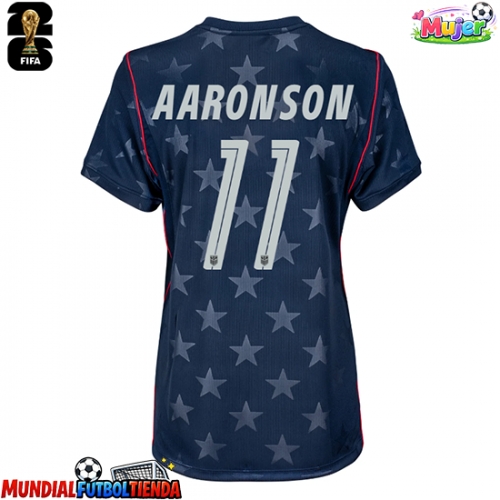 Camiseta Estados Unidos Brenden Aaronson #11 Segunda Equipación Replica Mundial 2026 para mujer mangas cortas